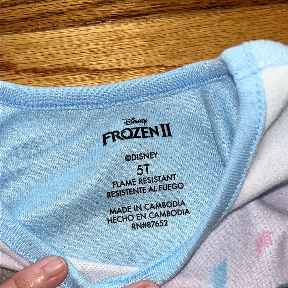 Disney Frozen II : Blue Long Sleeve Pajama Set with Character Print - Picture 2 of 4